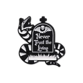 Pin's gothique en émail avec serpent et pierre tombale Never Trust the Living gravée - Style Tombe et Serpent (QHXZ2360)