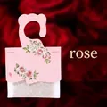 Rose scented sachet for wardrobe with pink hanging card and natural fragrance particles - Rose