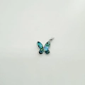 Exquisite silver-colored butterfly pendant with shimmering blue-green abalone shell inlay - Butterfly / Silver (Abalone Shell)