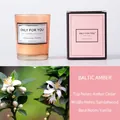 Handmade Baltic Amber soy wax candle in amber glass jar with premium gift packaging box - Light Amber (Baltic)