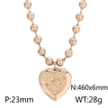 Rose gold heart pendant necklace with yellow crystal and product size specifications - Style A Rose Gold Necklace
