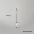 Clear acrylic teardrop ornament with pearl bead accent for Christmas tree decor - Icicle String A