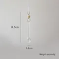 Clear acrylic teardrop ornament with pearl bead accent for Christmas tree decor - Icicle String A