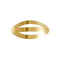 Detailed view of a golden oval metal hair clip with minimalist hollow bar design - 1044-4 Oval Hollow