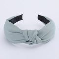 Minimalist light blue twill fabric knotted headband for women in a vintage solid color - Sky Blue
