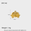 Macro view of gold crab pendant with pearl inlay showing 14mm by 16mm dimensions - DFC142-Pearl Crab