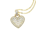 Golden heart pendant necklace encrusted with white zircon stones and cubic zirconia - Gold Style (N953) / Gold Color White Stone