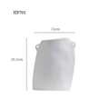 Jarrón moderno de cerámica blanca HP701 con acabado mate y agujero de pared, 20,5 cm - Blanco Mate HP701