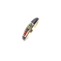 Schicker vergoldeter offener Ring mit schwarzer Emaille und bunten AAA-Zirkonia - Einstellbar Offen / Schwarz