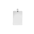 Polished silver stainless steel rectangular dog tag pendant with secure bail - 50*30*1.8mm / Silver Rectangle