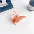 Elegant pink marble-textured butterfly hair claw clip for a minimalist feminine hairstyle - 5.5cm / Gem Pink