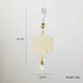 Glossy gold snowflake Christmas tree ornament with beads and crystal pendant, 22cm height - Snowflake / Gold