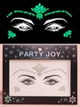 Luminous forehead jewel sticker for music festivals showing glow effect and packaging - YG-028