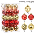 30pcs 6cm Christmas ball set with red and gold glitter painted ornaments - New MJ-FH303 Red Gold Premium Painted 30pcs / 6cm 30pcs Set