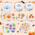 3D pumpkin and maple leaf silicone mold set for DIY Halloween candles and soaps - Set 5 / White