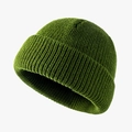 Grüne Strick-Skull-Cap für Damen und Herren mit Rippenmuster für den Winter - 56-58cm(Elastisch) / Armeegrün