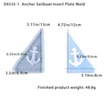 Stampo in silicone per forme di ancora e vela con dimensioni e pesi del prodotto - Stampo per inserto vela ancora