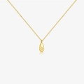 Collana con ciondolo a goccia dorata e motivo a stella incisa su catena sottile - Argento 925 / Oro