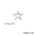Polierter silberner Stern-Anhänger 9,2x10mm aus Edelstahl für DIY-Schmuckherstellung - Pentagramme / Silber