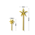 Bacchette a stella dorate per decoro natalizio, in due dimensioni con finitura lucida - 3x8.7cm / Oro placcato