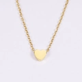 Elegante collar con colgante de corazón de acero inoxidable chapado en oro y cadena - Dorado