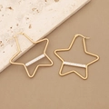 Golden star-shaped hoop earrings with sparkling cubic zirconia on a warm-toned background - Five-Pointed Star Shape (2#)
