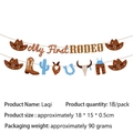 My First Rodeo theme party banner set with western cowboy boots and hat cutouts - Banner