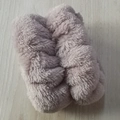 Soft plush bow-knot headband in light grey-purple color on light wood surface - Dark Coffee Wristbands 1 Pair