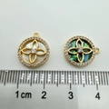 18K gold-plated clover charms with white pearl and abalone shell for jewelry making - Abalone Shell Star