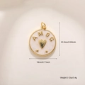 Dimensioni dettagliate del ciondolo AMOR oro con altezza 23,5mm e larghezza 18mm - A617 Bianco AMOR