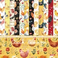 6x6 inch Cluck Bloom floral scrapbooking paper pack with 24 sheets of 160gsm cardstock - R2595 24 Sheets