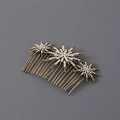 Pettine per capelli vintage dorato con strass e ornamenti a stella in lega da donna - Bronzo