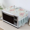 Detail of light green floral microwave dust cover with elegant lace trim and rose pattern - 35*95cm (No Pocket Style) / Blue With Camellia