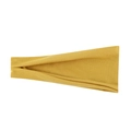 Elastic mustard yellow yoga headband with ribbed texture for sports and fitness - Turmeric