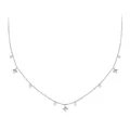 Minimalist S925 sterling silver star necklace with cubic zirconia tassels on white background - Silver