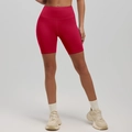 Short de yoga taille haute pour femmes en rouge framboise avec maintien élastique - Rouge Framboise