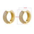 Dettaglio orecchini a cerchio placcati oro 18K con pavé di zirconi e misure da 16mm - VE1459 (15mmx16mm) / Oro