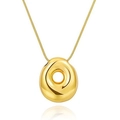18k gold plated balloon style alphabet pendant necklace with a sleek snake chain - Letter O