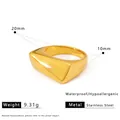 Wasserfester, vergoldeter geometrischer Edelstahlring für Damen im minimalistischen Stil - Unregelmäßiger Geometrischer Stil (NB-R24465)