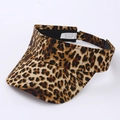 Visera de sol a la moda con estampado de leopardo para mujer, diseño de exterior transpirable - Visera de Puntos de Leopardo / café