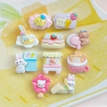 Set of 11 mini colorful resin bear and dessert charms for DIY crafts and nail art - Mixed Random Style