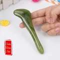 Ergonomic resin massage stick in deep emerald green for facial Gua Sha and lifting - Tendon Stick / Green