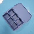 Purple silicone 6-cavity ice cube tray with 100ml capacity markers and lid set - 6 Cavities (No Lid) / Blue