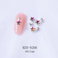 Star and moon nail art alloy decoration with silver base and rhinestones 6x11mm - Silver AB Zircon Star Moon Combo (8266)