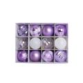 12-pack of purple and white assorted Christmas balls with glitter and snowflake patterns - 12Pcs/6cm / Light Purple