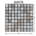 Self-adhesive 3D brick wallpaper JM578 in mixed beige and grey stone texture 30x30cm - 578-Tri-color Mixed Mosaic