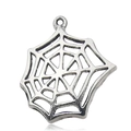 Antique silver hollow spider web pendant charm for DIY jewelry and Halloween crafts - 10889-Hollow Spider Web