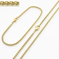 Collar de cadena tejida de acero inoxidable dorado con cierre de langosta y detalles - Pulsera 19CM / Dorado