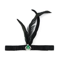 Bandeau plume noire avec couronne de pierre verte pour une fête de style Gatsby 1920 - 1920 - Couronne Vert