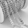 Zilveren roestvrijstalen ketting in bladvorm op een spoel voor DIY-sieraden - Stalkleur Blad (1 Meter)